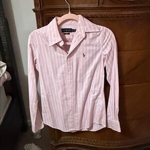 Ralph Lauren Pink Striped Button Down Shirt